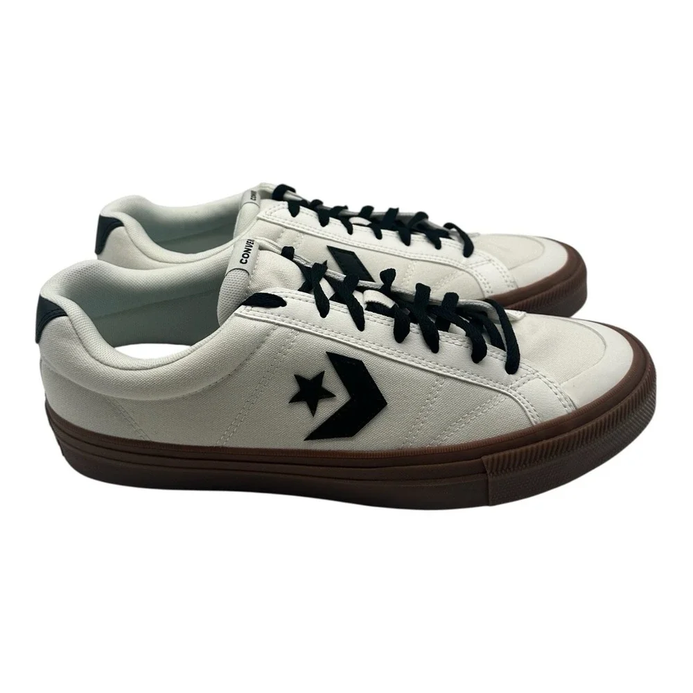 Converse Sport Casual Ox Shoes Men's Size 10 White Black‎ Low Sneakers A13787C - Picture 2 of 10